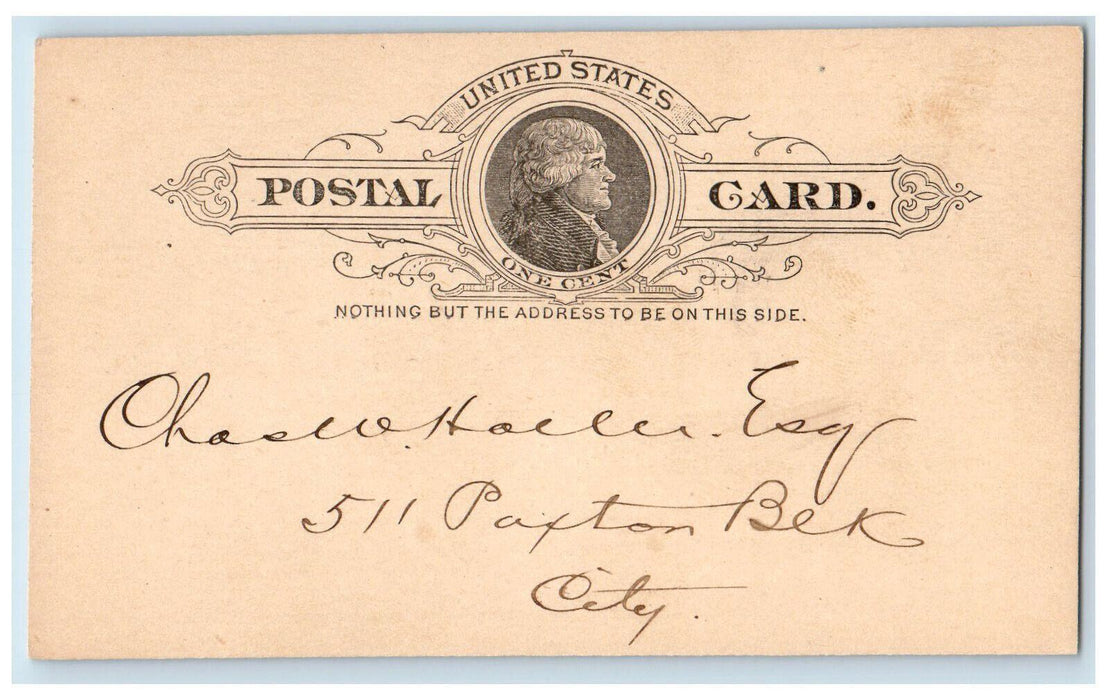1893 Omaha Mercury Victor E Bender Editor Omaha Nebraska NE Postcard