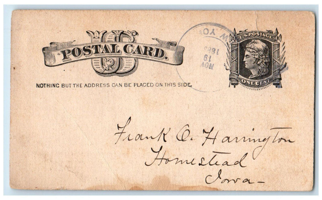 1883 Moore's Newspaper Subscription Agency Brockport New York NY Postal Card