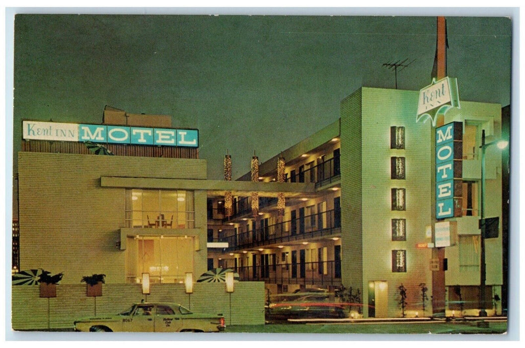 c1960 Kent Inn Motel Figueroa Street Exterior Los Angeles California CA Postcard