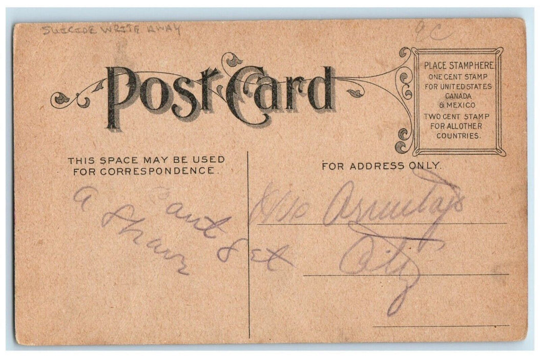 c1910's Old Man Suicide Shall Do Something Desperate Write Away Antique Postcard