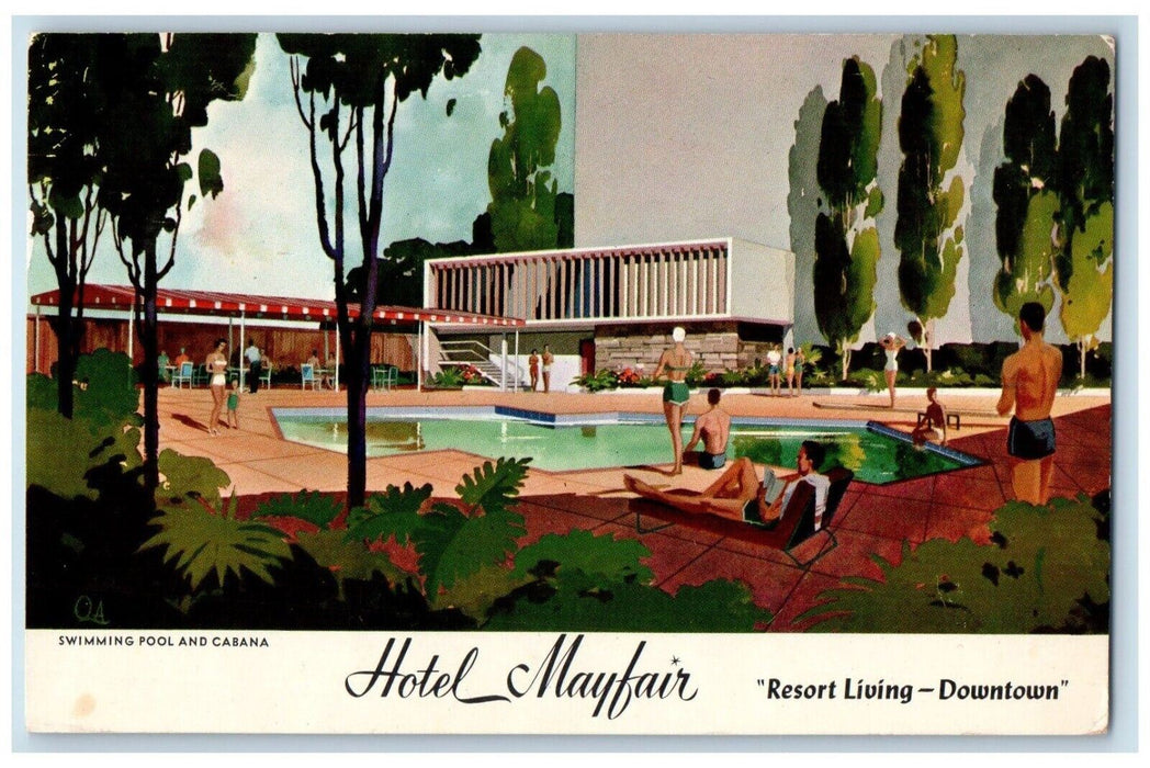 1959 Hotel Mayfair Seventh Street Resort Living Los Angeles California Postcard