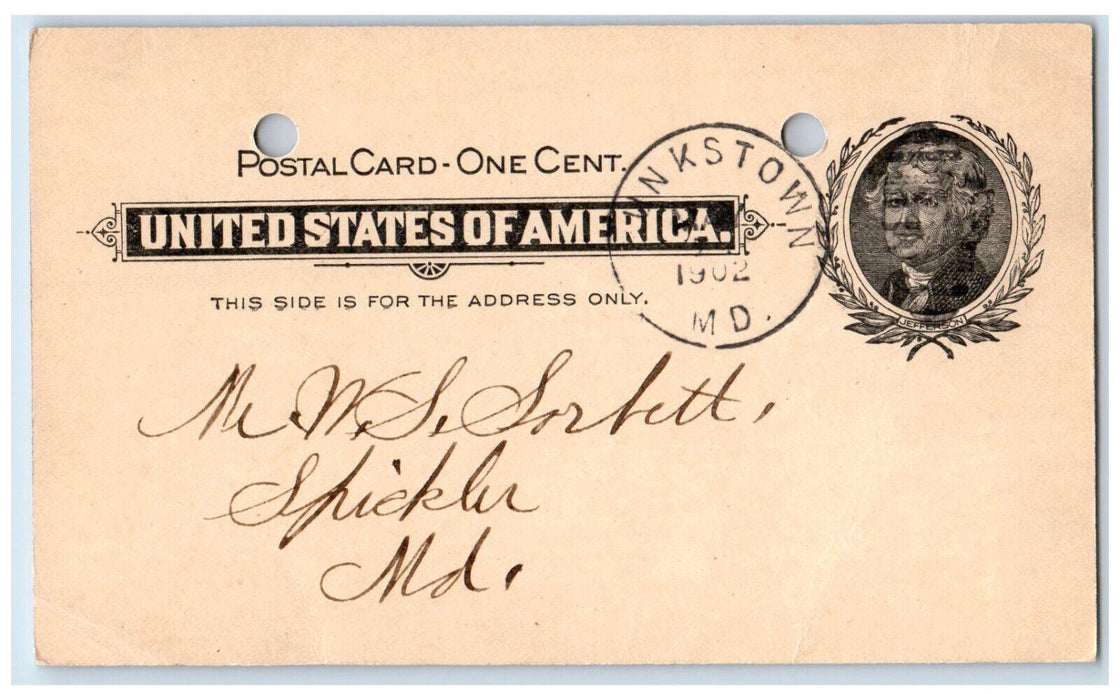 1902 Expecting Letter Funkstown Maryland EG Shessard Posted Postal Card