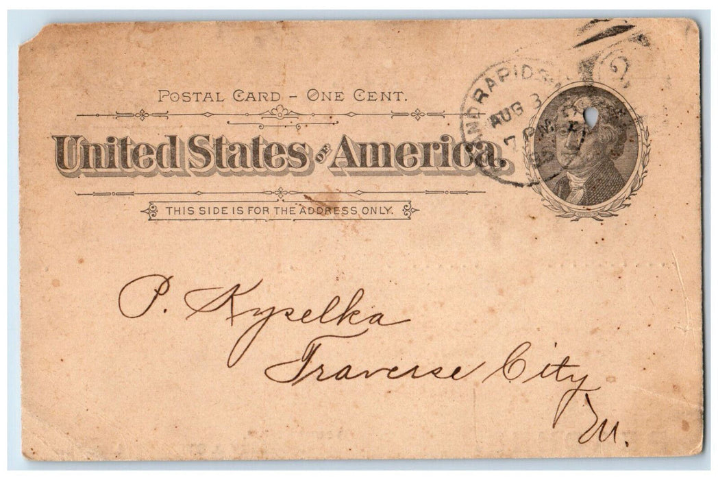 1895 Moseley & Stevens Limited Grand Rapids Michigan MI Posted Postal Card