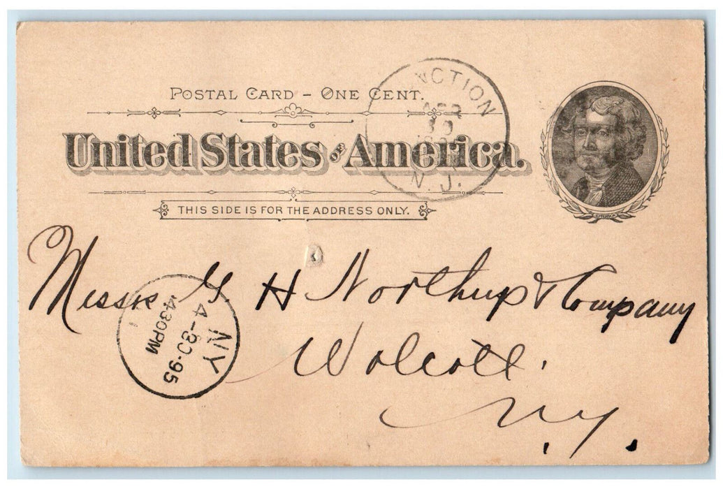 1895 E.P. Baylor & Co Lumber and Coal Junction New Jersey NJ Postal Card
