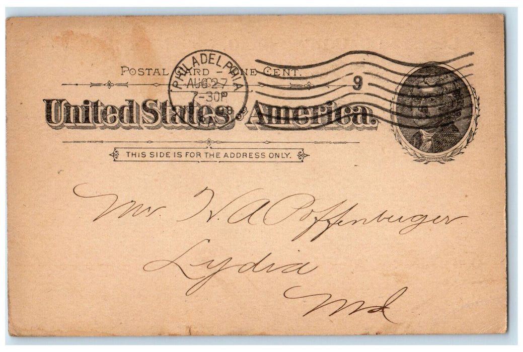 1898 Loaded on Baugh's Siding Philadelphia Pennsylvania PA Postal Card