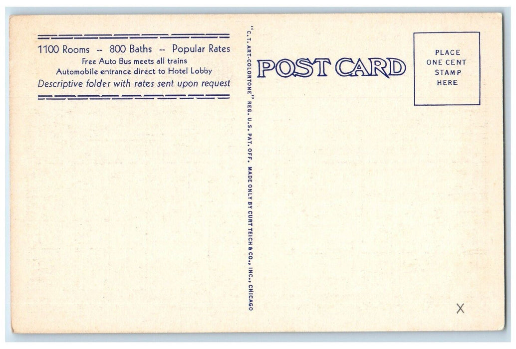 c1940 New Rosslyn Hotels Fifth Main Streets Los Angeles California CA Postcard