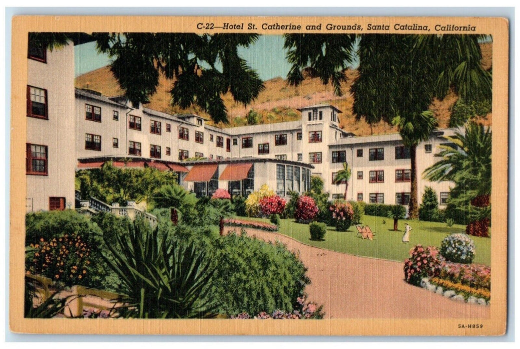 c1940 Hotel St. Catherine Grounds Exterior Santa Catalina California CA Postcard