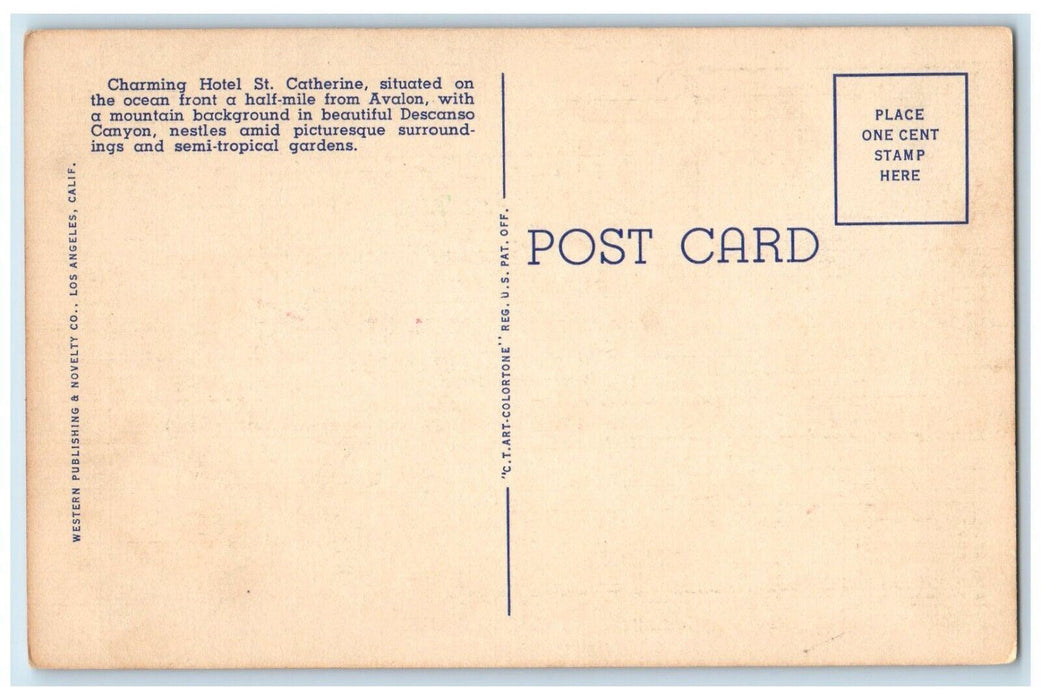 c1940 Hotel St. Catherine Grounds Exterior Santa Catalina California CA Postcard