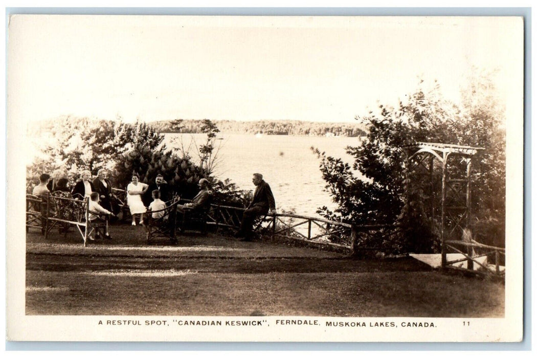 c1930's "Canadian Keswick" Ferndale Muskoka Lakes Canada RPPC Photo Postcard