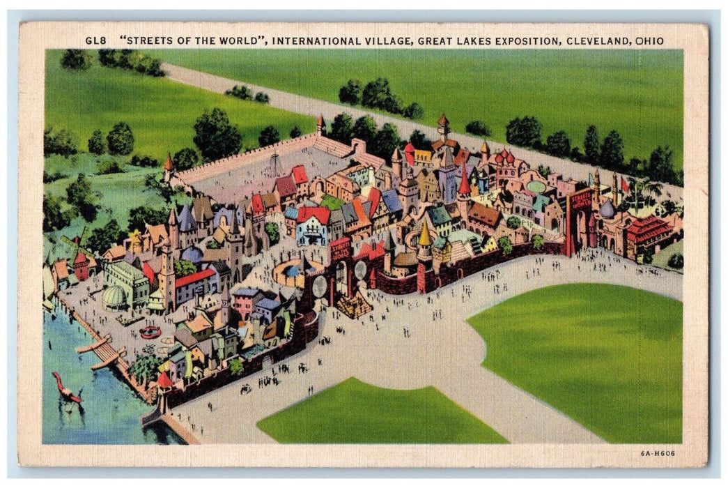 1936 Streets Of The World International Village Cleveland Ohio OH Postcard