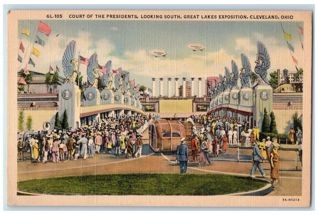 Court Of The Presidents Looking South Exposition Cleveland Ohio OH Postcard