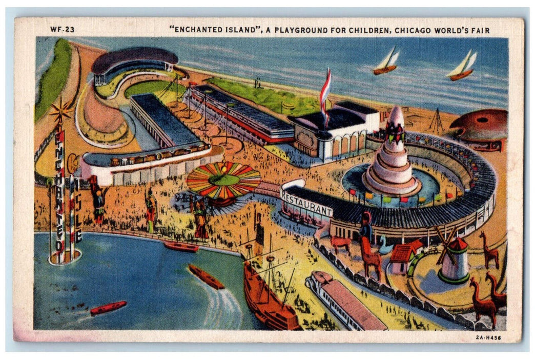 Enchanted Island Playground For Children Chicago World's Fair IL Postcard