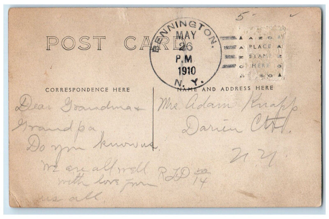 1910 Children Boy Girl Hat Flower Washington DC RPPC Photo Posted Postcard