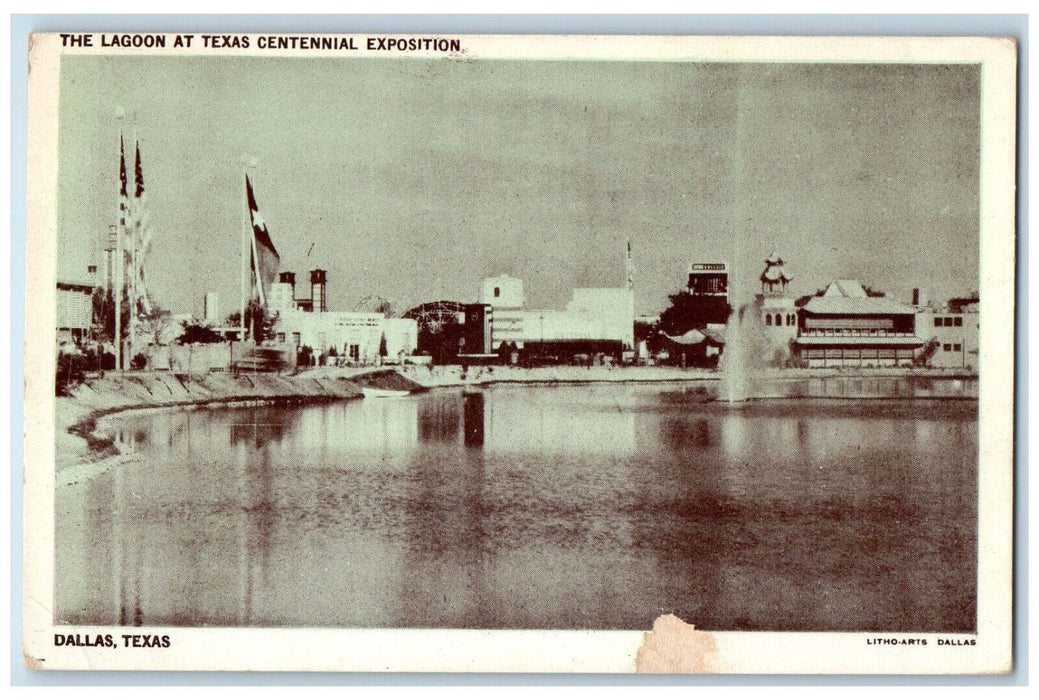 View Of The Lagoon At Texas Centennial Exposition Dallas TX Vintage Postcard