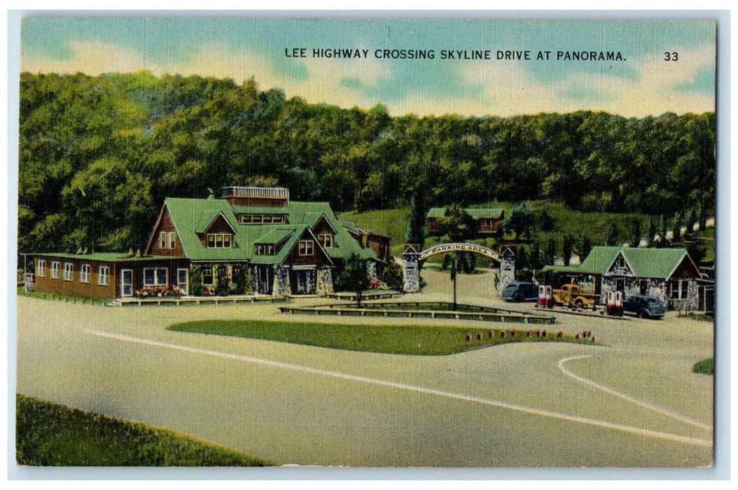 Lee Highway Crossing Skyline Drive Panorama Shenandoah National Park VA Postcard