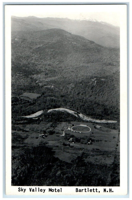 c1950's Aerial View Of Sky Valley Motel Bartlett NH RPPC Photo Postcard