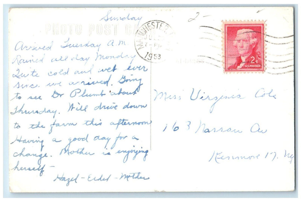 1958 Auditorium Manchester Iowa IA RPPC Photo Posted Postcard