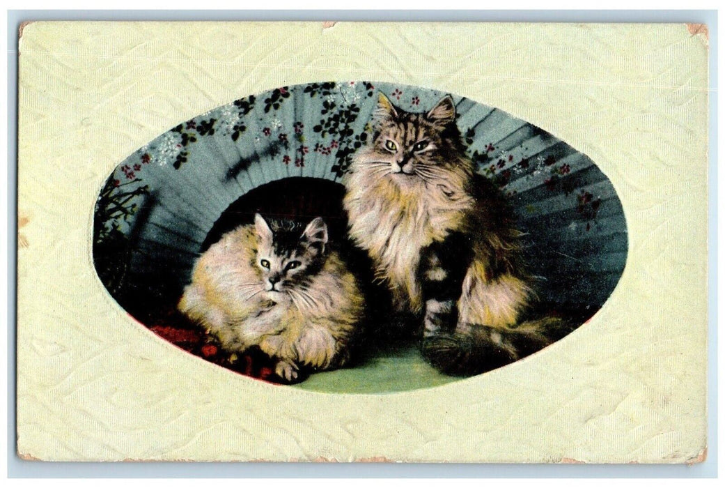 1911 Cute Cats Kittens Flowers Ricketts Iowa IA Posted Antique Postcard