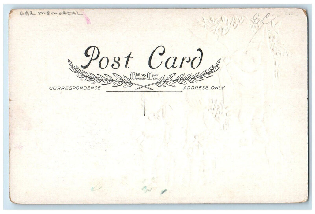c1910's Children Decorating Berries Mistletoe Gar Memorial Embossed Postcard
