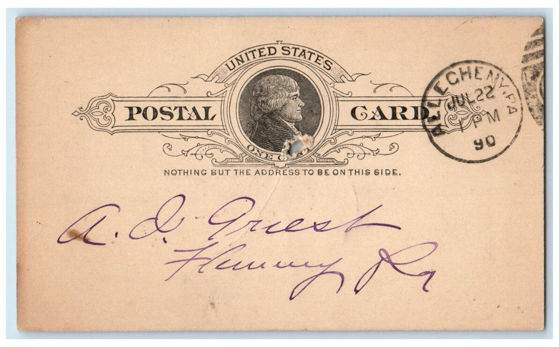 1890 Your Order at Hand Pittsburgh Pennsylvania PA Allegheny PA Postal Card