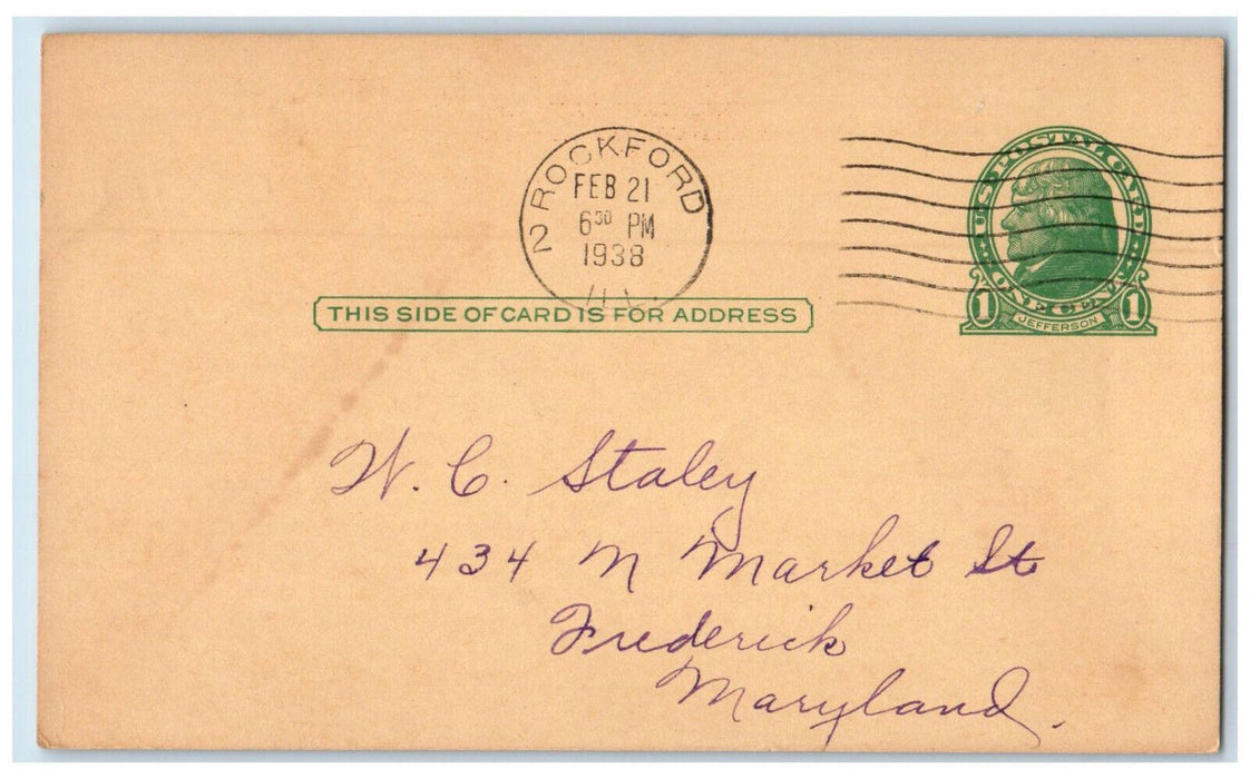 1938 Condon Bros. Seedmen Wholesale Growers Rockford Illinois IL Postal Card