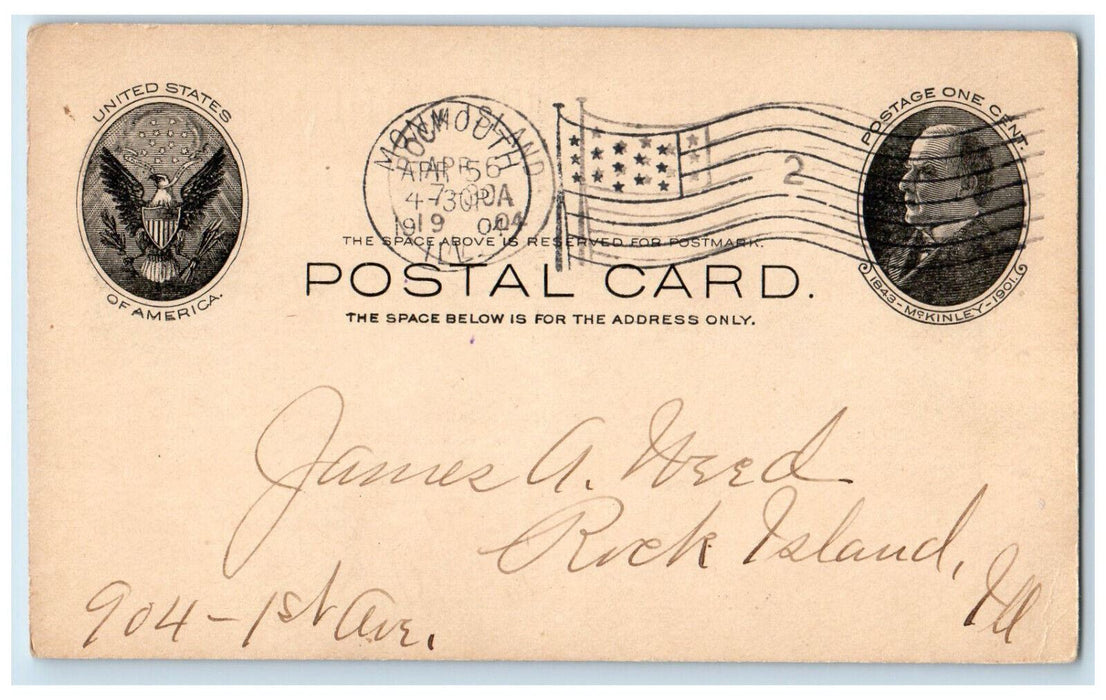 1904 Assessment No. 55 United Presbyterian Mutual Assoc Monmouth IL Postal Card