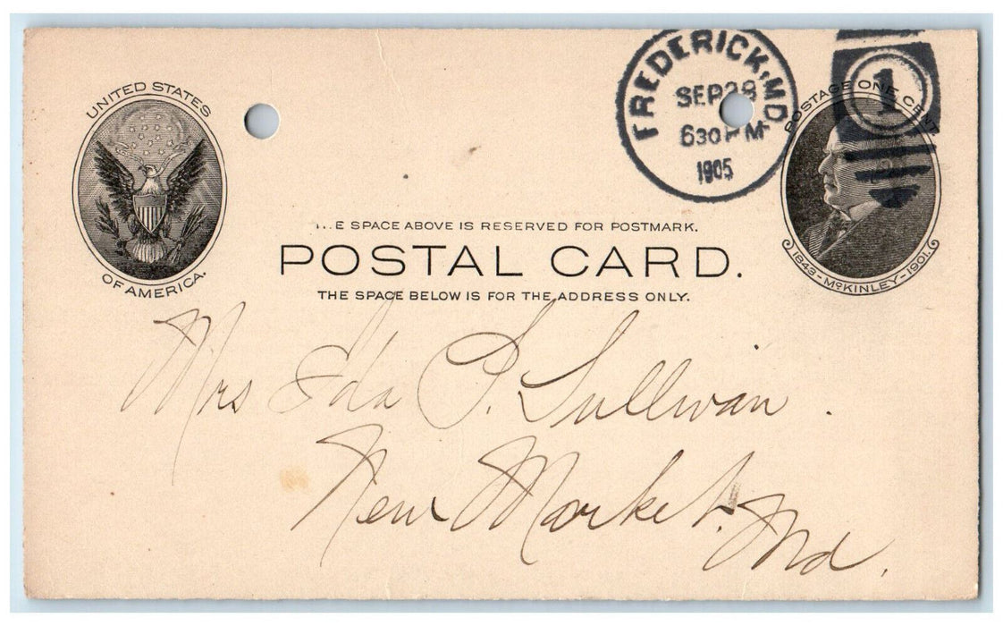 1905 The News Administrative Notice Published Frederick MD Postal Card