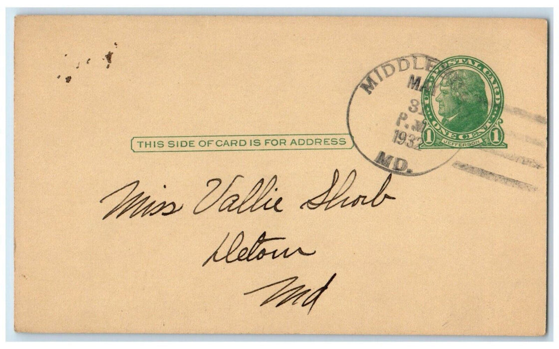 1932 Invited to 500 Card Party Detour Maryland MD Vintage Postal Card