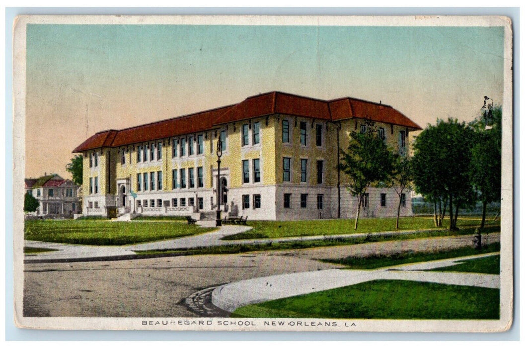 1916 Beauregard School Building New Orleans Louisiana LA Posted Antique Postcard