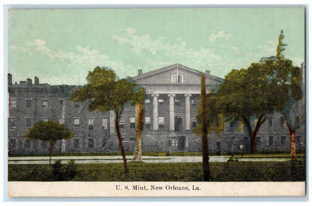 1912 View Of US Mint Building New Orleans Louisiana LA Posted Antique Postcard