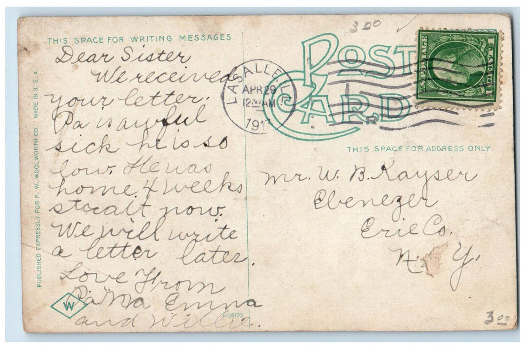 1913 St. Mary's Hospital Dirt Road Scene La Salle Illinois IL Antique Postcard