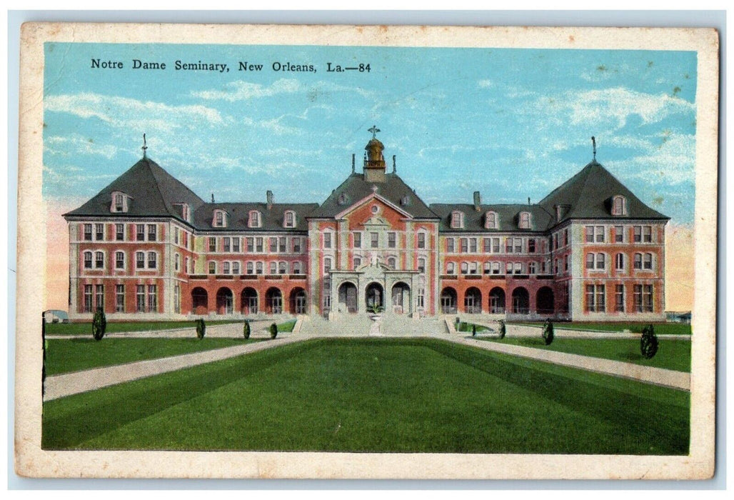 Notre Dame Seminary Building Front View New Orleans Louisiana LA Postcard