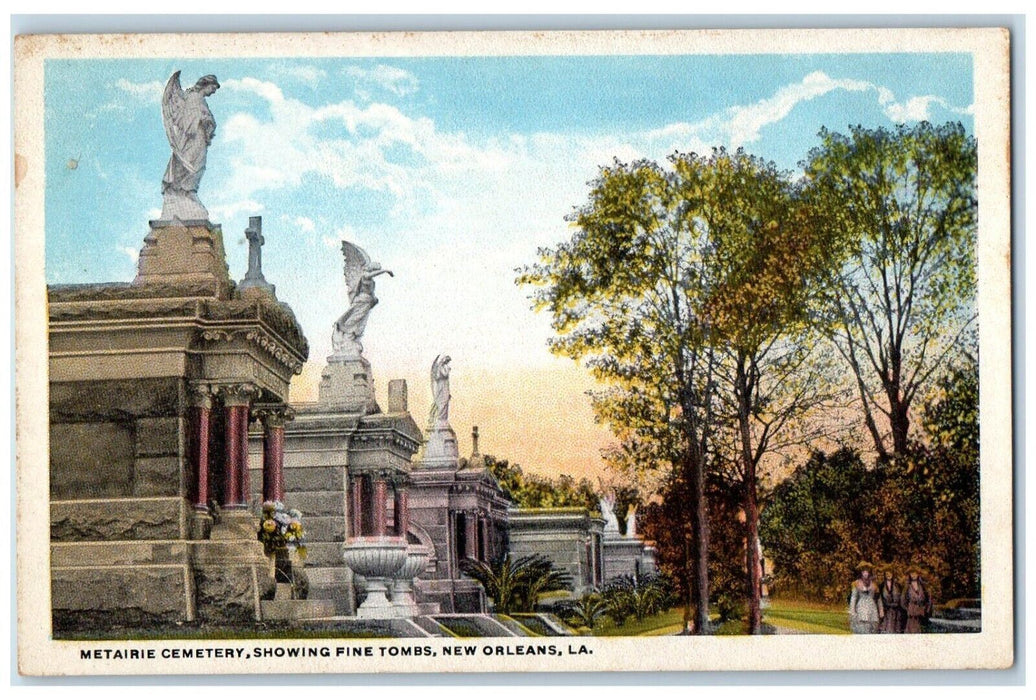 c1930's Metairie Cemetery Showing Fine Tombs New Orleans Louisiana LA Postcard