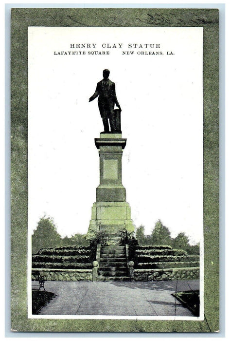 c1910's Henry Clay Statue Lafayette Square New Orleans Louisiana LA Postcard