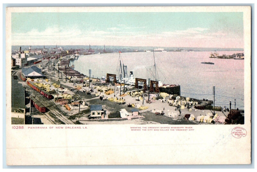 c1905 Panorama Of New Orleans Louisiana LA, Steamer Ship Railroad Postcard