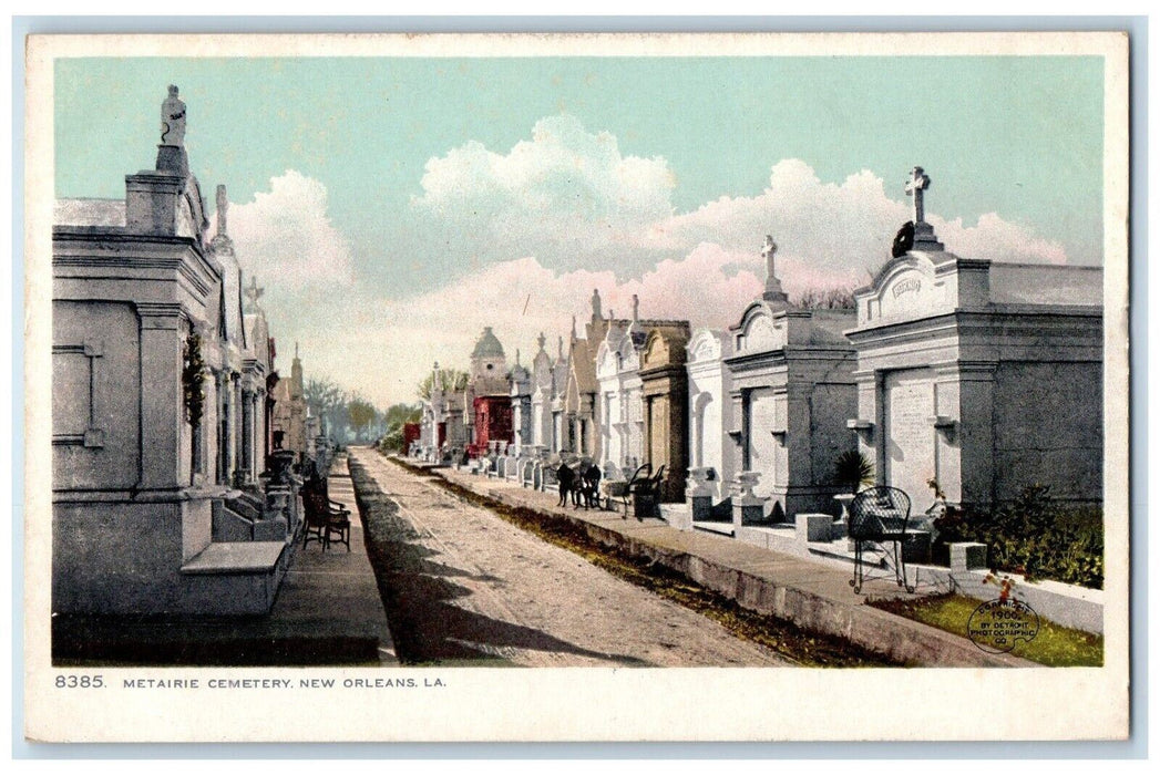 c1905 Metairie Cemetery Dirt Road New Orleans Louisiana LA Antique Postcard