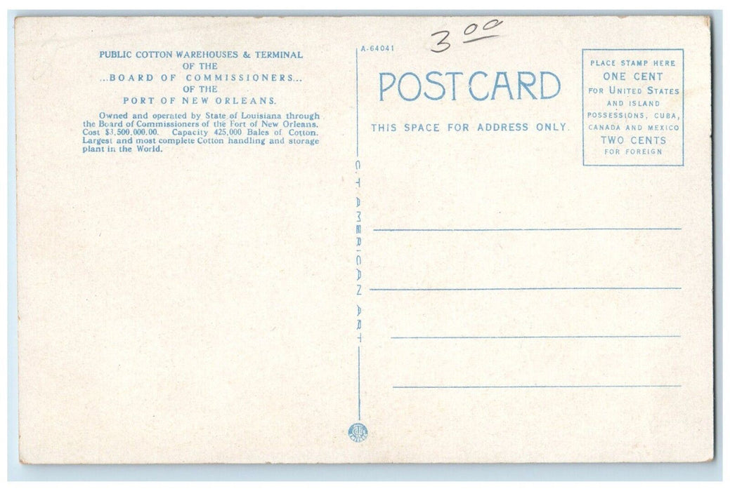 State Of Louisiana Board Commissioners Of The Port Of New Orleans Postcard