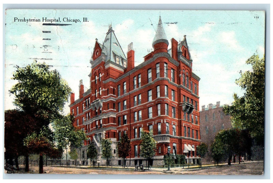 1909 Presbyterian Hospital Building Chicago Illinois IL Antique Postcard