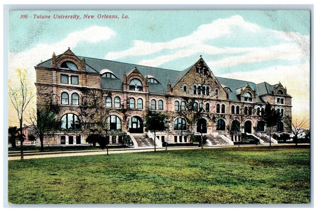 c1910's Tulane University Building New Orleans Louisiana LA Antique Postcard