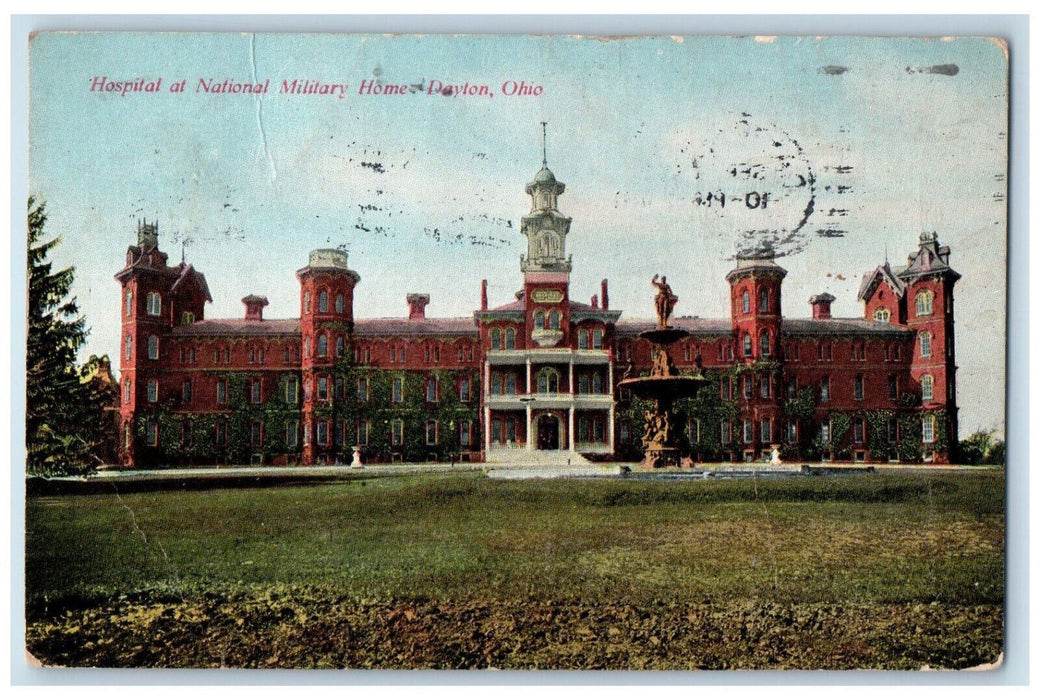 1909 View Of Hospital At National Military Home Dayton Ohio OH Antique Postcard