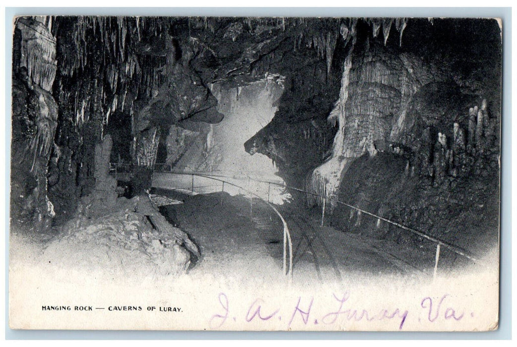 1906 View Of Hanging Rocks Caverns Of Luray Virginia VA Antique Posted Postcard