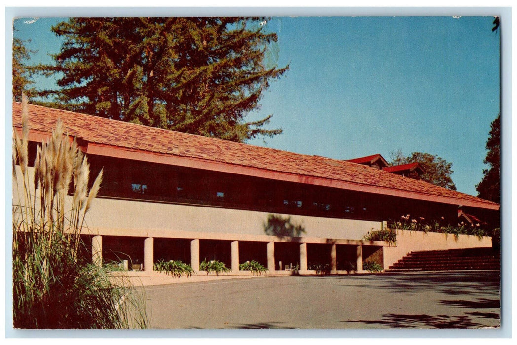 1965 Library Alma College Jesuit Theologate Los Gatos California CA Postcard
