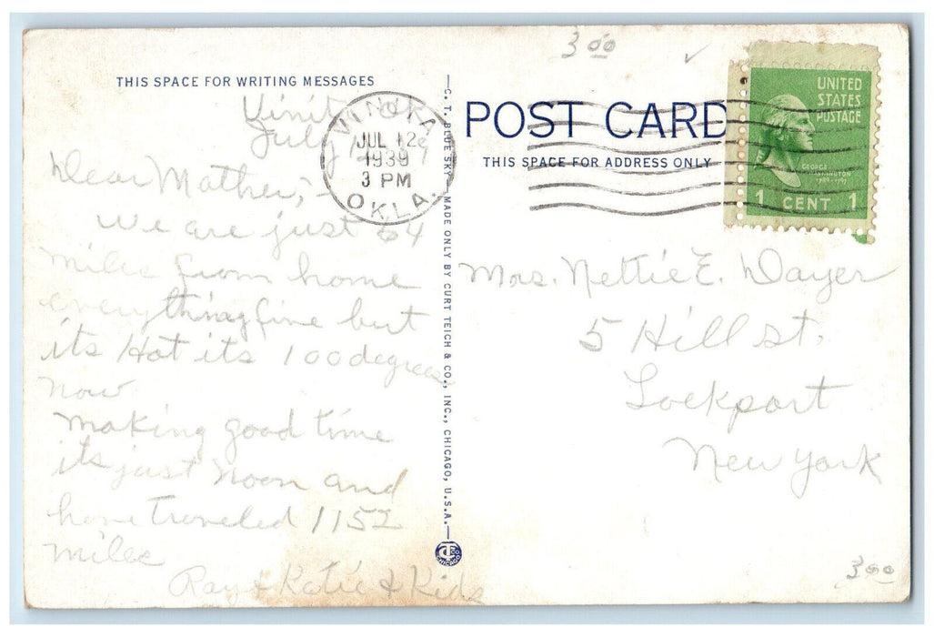 1939 Vinita Hospital House Frontview Scene Oklahoma OK Vintage Unposted Postcard