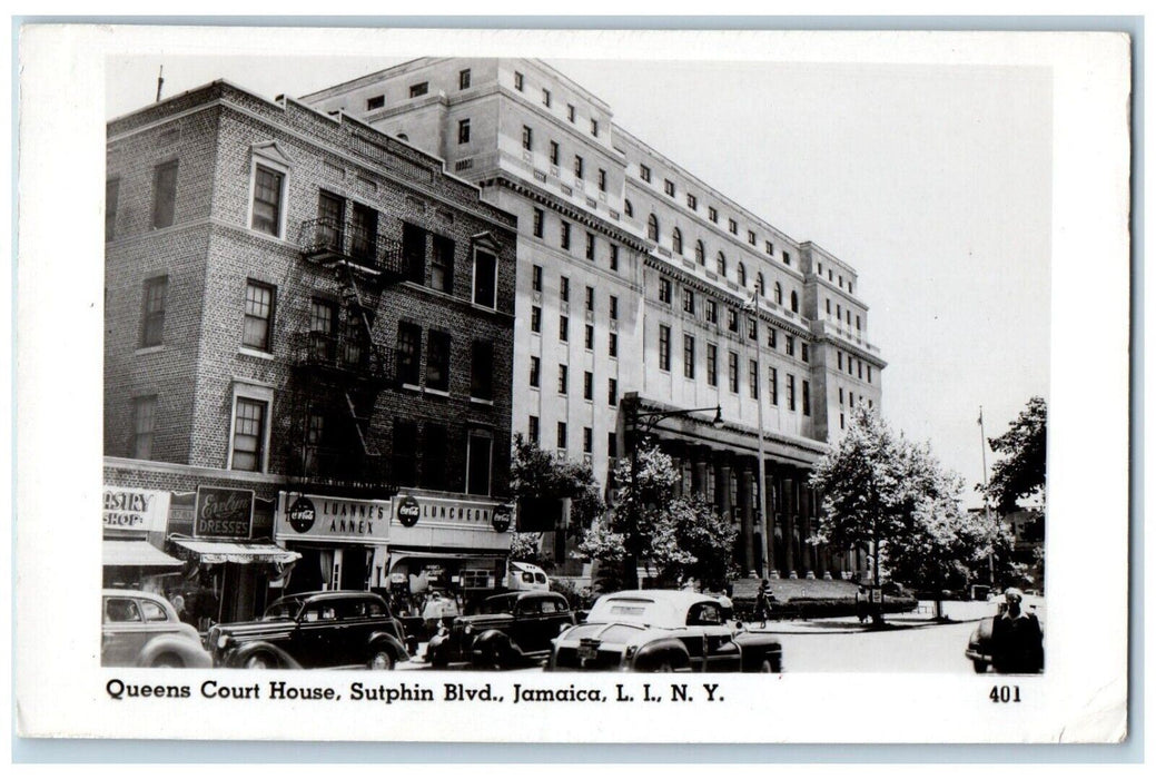 1950 Queens Court House Dutphin Blvd Jamaica Long Island NY RPPC Photo Postcard