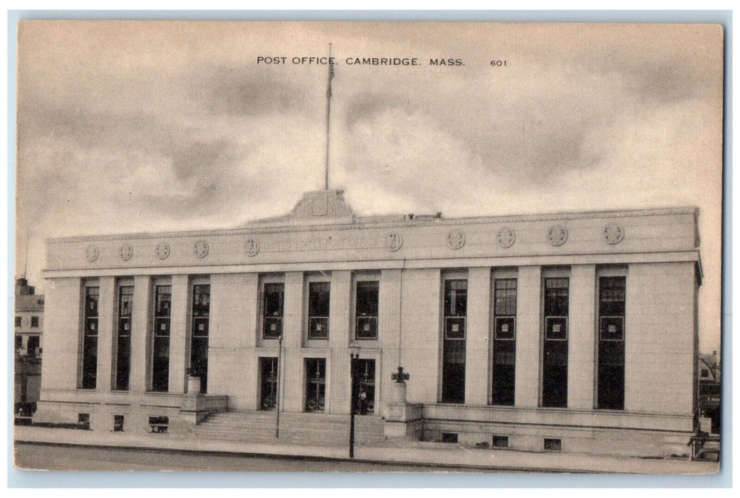 Front View Of Post Office Cambridge Massachusetts MA Vintage UnpostedPostcard