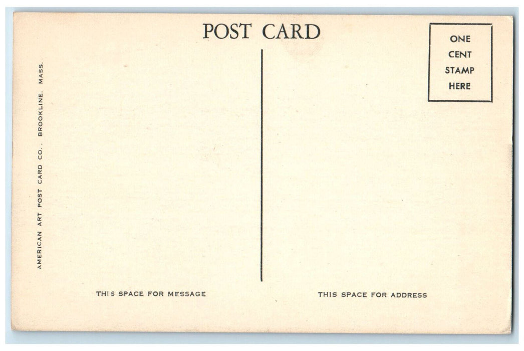United States Post Office Cars Parked Street Clinton Massachusetts MA Postcard