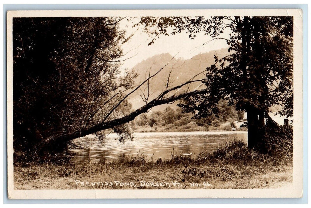 c1920's Prentiss Pond View Dorset Vermont VT RPPC Photo Unposted Postcard