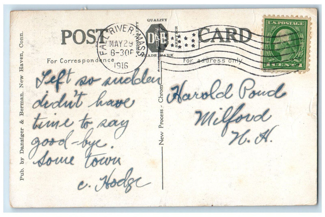 1916 Post Office And Custom House Fall River Massachusetts MA Antique Postcard