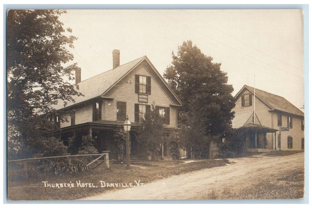 c1910's Thurber's Hotel Danville Vermont VT RPPC Photo Unposted Postcard