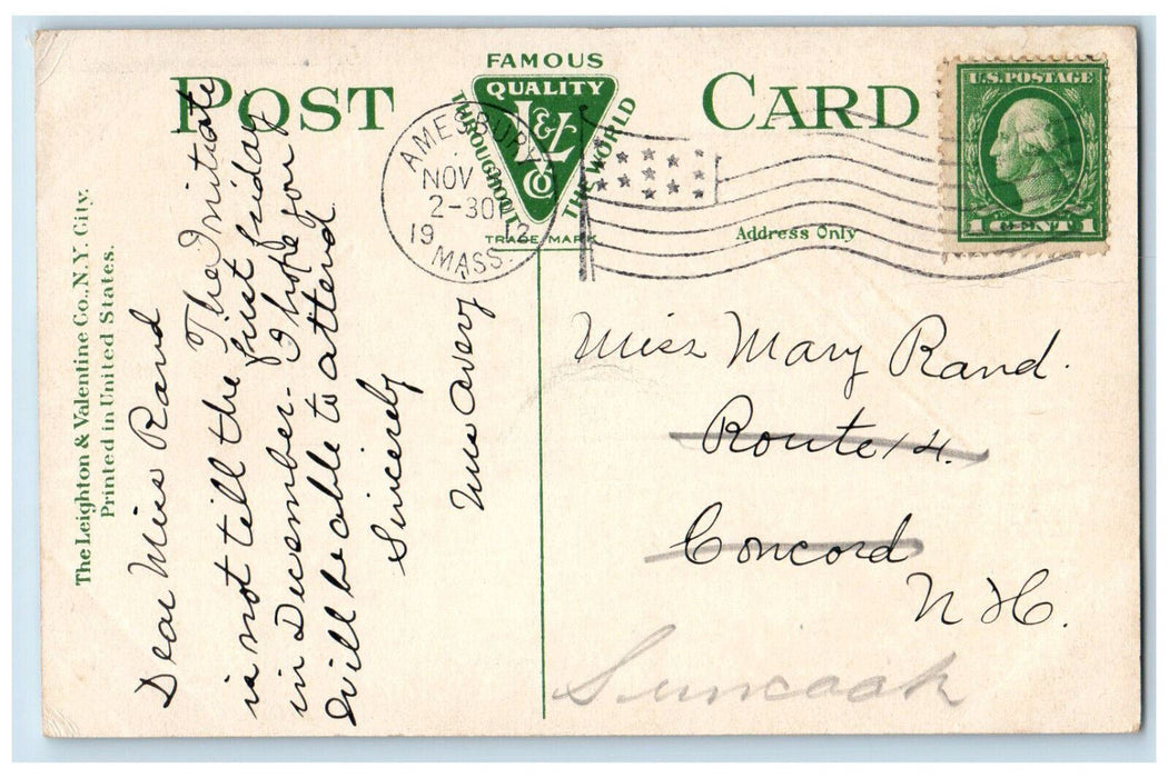 1912 The Post Office Amesbury Massachusetts MA Antique Posted Postcard